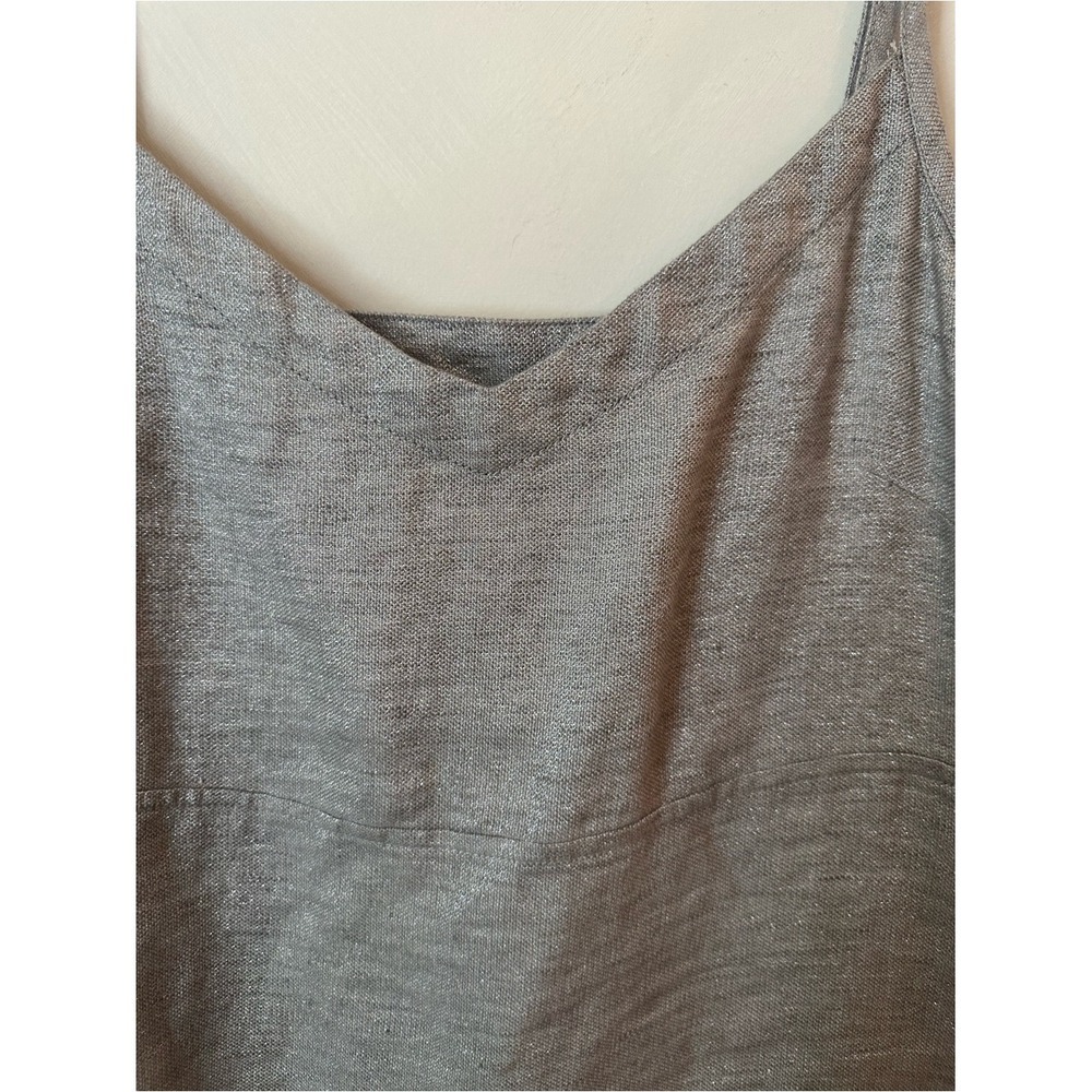 Eileen Fisher Linen Gray Sparkle Strappy Dress Petite Medium - Picture 5 of 5